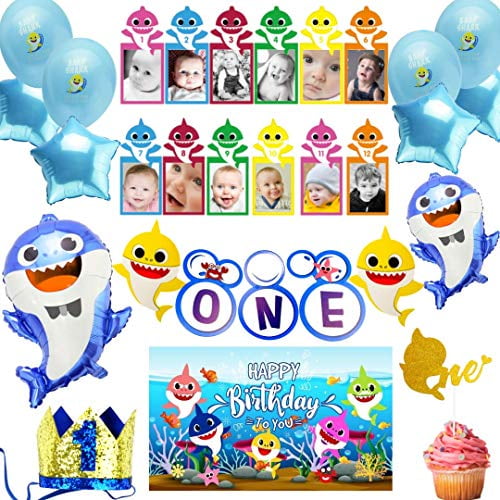 Baby Shark Party Supplies First 1st Birthday For Boy Decorations With Blue Baby Shark Balloons High Baby Shark Party Supplies First 1st Birthday For Boy Decorations With Blue Baby Shark Balloons High