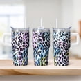 thumbnail image 2 of 20oz Geometric Textured Double Wall Handle Tumbler, Stainless Steel Insulated Travel Coffee Mug Leak Proof Straw Lid, 2 of 5