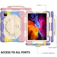 thumbnail image 4 of iPad Air 4th Generation Case for Kids,iPad Pro 11 Inch Case,Colorful Cute Heavy Duty Shockproof Kids Case Rugged Silicone Cover with Pencil Holder Hand Strap Stand Shoulder Strap,Color Pink, 4 of 6