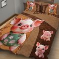 thumbnail image 3 of Cute Pig - Personalized Pig Lover Quilt Set, 3 of 6