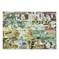 thumbnail image 1 of Retro Cutting Board, Grunge Style Collage Print of Old Torn Posters Magazines Newspapers Paper Art Print, Decorative Tempered Glass Cutting and Serving Board, Large Size, Multicolor, by Ambesonne, 1 of 1