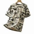 thumbnail image 5 of Fabrcox Camo Men’s Workout Shirts Quick Dry Crew Neck Short Sleeve Shirts for Men Big and Tall Breathable Sports Hiking Basketball Men Graphic T Shirts Khaki L, 5 of 5