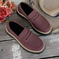 thumbnail image 6 of Viluyesy Womens Chunky Platform Loafers, Slip-On Comfortable Suede Leather Ladies Casual Dress Penny Shoes Purple US9, 6 of 8