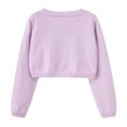 thumbnail image 6 of Annhoo Girl's Cardigan Sweaters Long Sleeve Button Closure Crop Knitwear Cute Flower Embroidery Front Outfits, 6 of 8