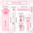 thumbnail image 6 of Kawaii Cat 6-Piece Stationery Set with Pencil Sharpener, Retractable Eraser, Correction Tape, 6 of 7
