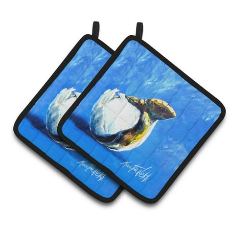 

Carolines Treasures MW1302PTHD Baby Turtle Pair of Pot Holders 7.5HX7.5W multicolor