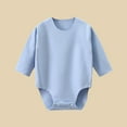 thumbnail image 2 of UAMVSH Cotton Baby Bodysuits Boys Girls Baggy Long Sleeve Jumpsuits Plain Casual Pullover Rompers Infant Fall Winter Clothes(12-24 Months,Blue), 2 of 3