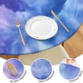 thumbnail image 4 of Purple Blue Tie Dye Pattern Round Fitted Tablecloth with Elastic Edge,Dining Table Cover Waterproof,Outdoor Round Tablecloth for Camping,Dining,Indoor and Outdoor, 4 of 7