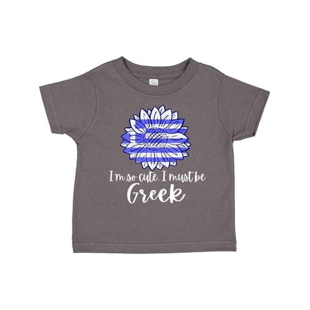 

Inktastic I m So Cute I Must Be Greek Sunflower Greece Flag Gift Toddler Boy or Toddler Girl T-Shirt