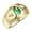 Emerald, variant on Men's Rings Yellow Gold Plated Silver Pear Tear Drop Cabochon Gemstone & Diamond Ring Cabochon Emerald   Size 11