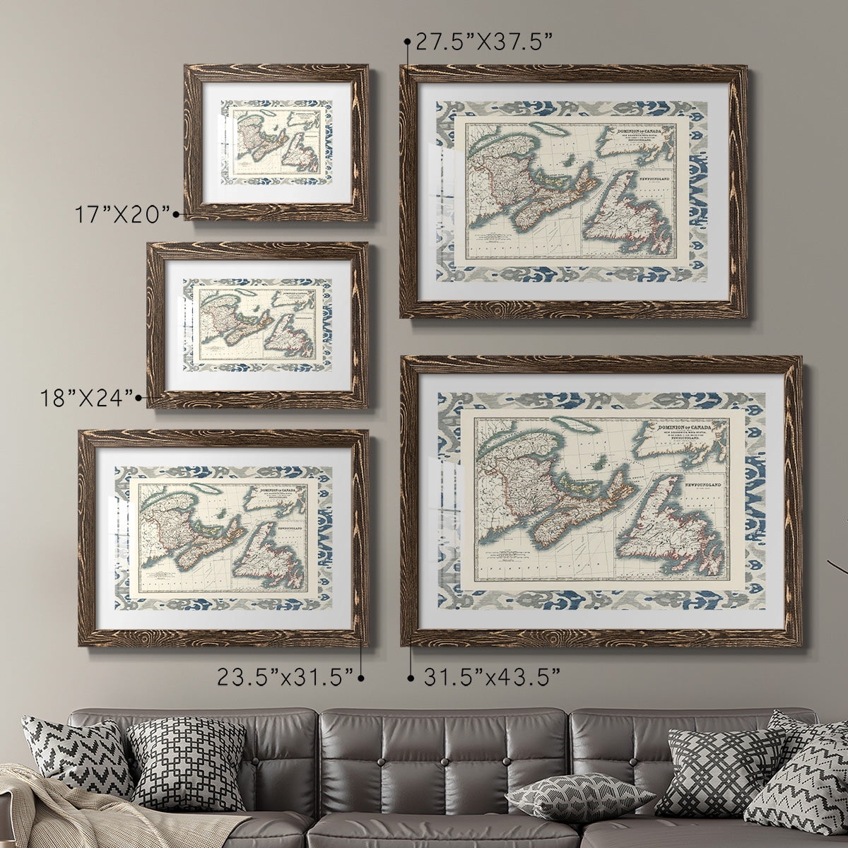 Bordered Map of Canada-Premium Framed Print - Ready to Hang