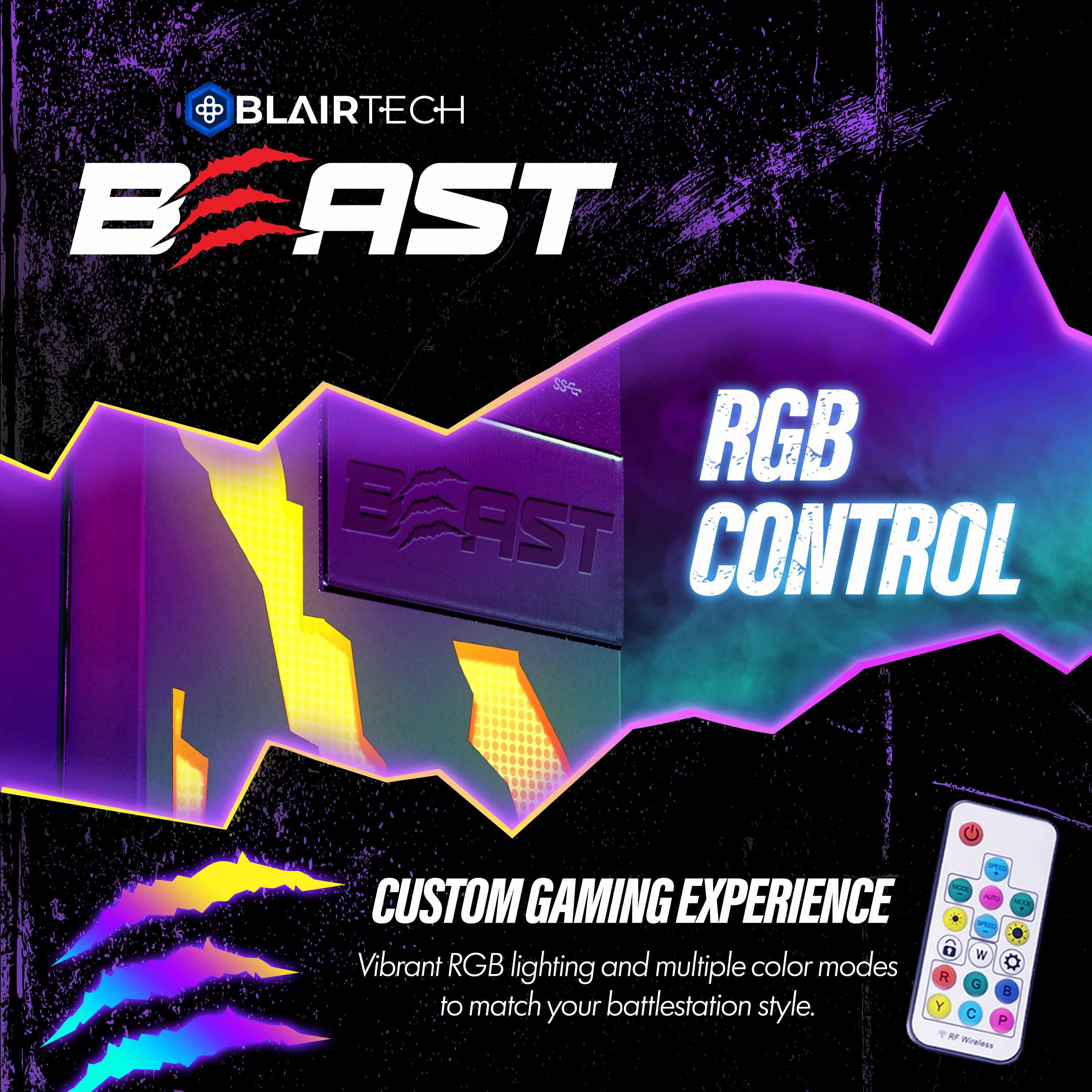 Restored Gaming PC Computer, BlairTech Beast | Intel i5 with Radeon RX 550 GPU, 16GB, 500GB SSD, WiFi + BT, Windows 11 Gaming Desktop (Refurbished)