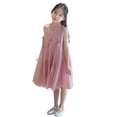 thumbnail image 2 of Nmnitkp Girl Dresses Summer Floral Dress Kids 2026 Puff Sleeve Square Neck Smocked Flowy Sun Dresses Pink,11 Years, 2 of 8