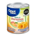 thumbnail image 1 of Duraznos Great Value mitades en almíbar 820 g, 1 of 3