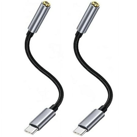 USB C to 3.5mm Headphone Jack Adapter for Fire Max 11, Microsoft Surface Pro 9, iPad 10th Generation, iPad Air 5, Samsung Galaxy Tab S9 FE, Galaxy A54 S24 Ultra, OnePlus 12R, Pixel 6a, 2 Pack