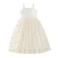 thumbnail image 1 of Robe pour Enfants, Tulle, Mode Printemps, Imprimé Marguerite, Robe de Plage Princesse, Robes pour Filles, Blanc 12-18 Mois, 1 of 4