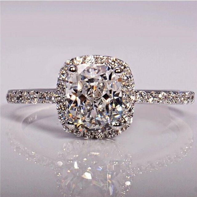 Anillos de joyería de moda CC para mujer, dijes de Zirconia cúbica, compromiso de boda nupcial, anillo de Color oro blanco, triangulación de envío Tan Jianjun unisex