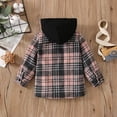 thumbnail image 4 of URMAGIC Toddler Baby Boy Girl Long Sleeve Plaid Shirts Hoodie Jacket T-Shirt Top Coat Fall Winter Clothes 1-6 Years, 4 of 5