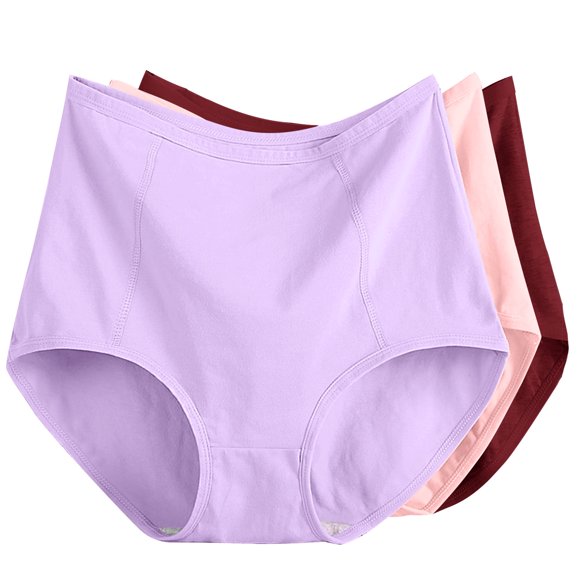 Cameland 3PC Cotton Period Underwear for Women Heavy Flow High Absorbency Postpartum Menstrual Panties Leakproof Cotton Briefs