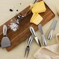 thumbnail image 4 of Juego de 6 cuchillos para queso de acero inoxidable, juego de cuchillos cortadores de queso, cuchillos cortadores de queso, tenedores y esparcidores, juego de herramientas para queso, 4 of 4