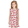 thumbnail image 1 of Balery Cartoon Strawberry Camisón de princesa para niñas, pijama de algodón con mangas abullonadas, suave y bonito.-Small, 1 of 6