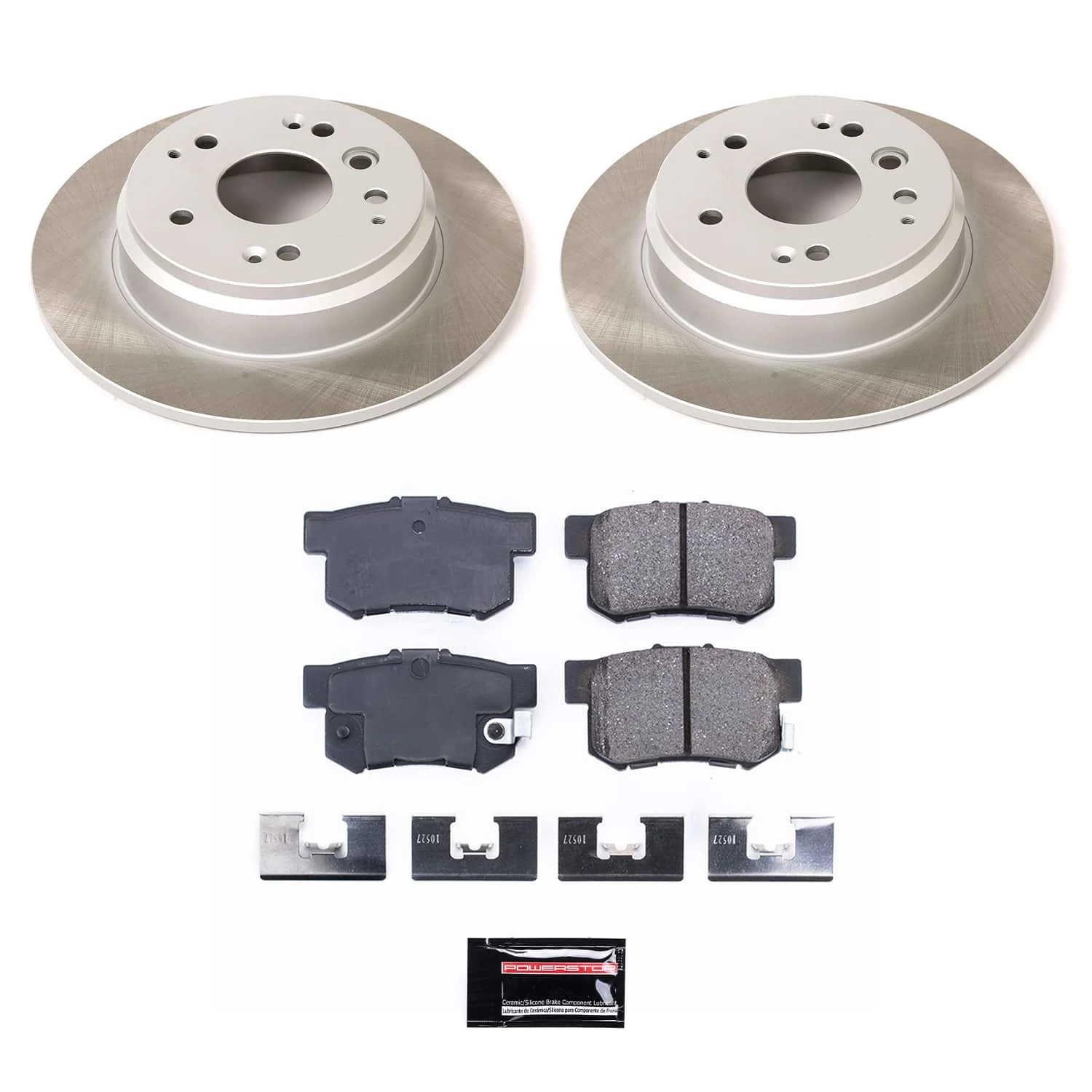 PowerStop Rear Semi-Coated Rotor and Low-Dust Ceramic Brake Pad Kit SC5399