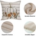 thumbnail image 3 of Fall Pillow Covers 18x18 Inches Pack of 2 Pumpkin Floral and Stripes Throw Pillow Covers,Fall Thanksgiving Decorative Pillowcase Autumn Farmhouse Harvest Decor Cushion Case for Sofa Couch Bed, 3 of 6