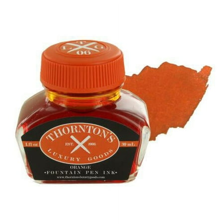 Thornton's Luxury Goods Premium Fountain Pen Ink Bottle 30ml - ORANGE | Smooth Effortless Flawless Writing | Suitable for All Brand and Calligraphy Pens | Office Supplies | International Standard
