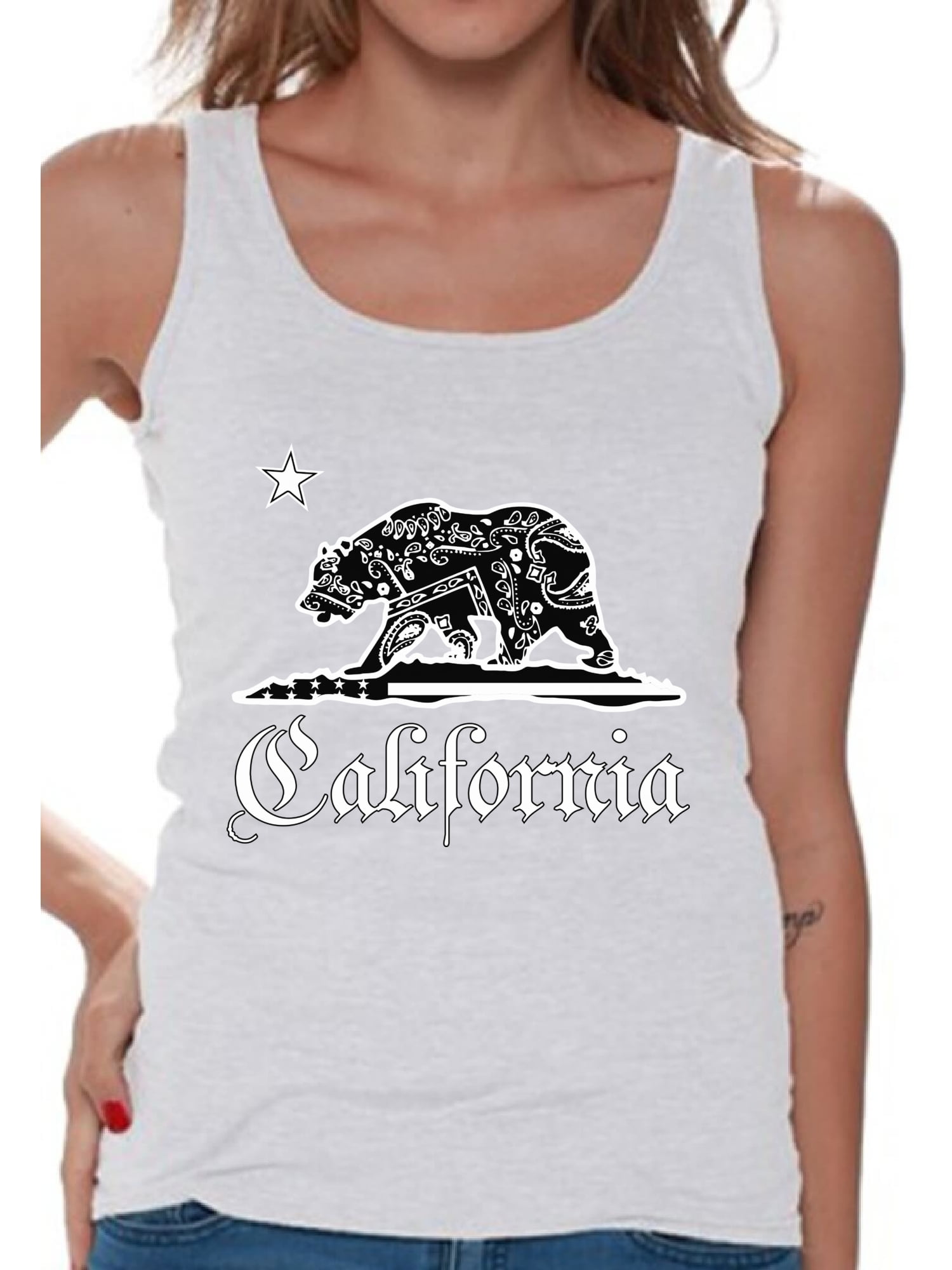 California Bandana Print Tank Top for Women Cali Bear Tank California Tank Top 