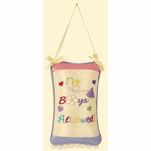 No Boys Allowed Embroidered Accent Throw Pillow