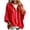 Red, variant on TGSLY Women's Zip Up Drawstring Hooded Jacket Lightweight 3/4 Dolman Sleeve Cardigan Coat Loose Casual Solid Color Fall Outerwear XL