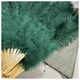 thumbnail image 4 of 100CM  Handheld Feather Fan 13Bone for Belly Dance Carnival Stage Props Wedding Party Accessories, 4 of 7
