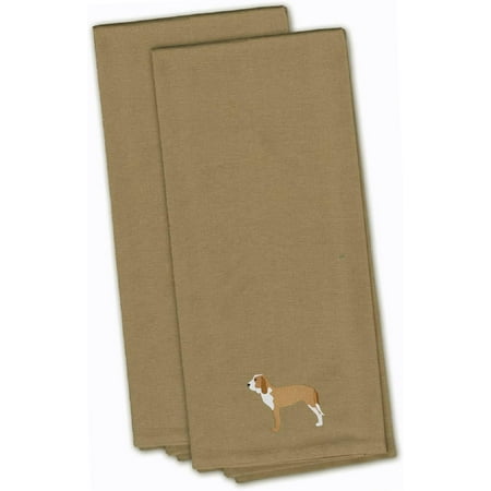 

BB3391TNTWE Spanish Hound Tan Embroidered Kitchen Towel Set of 2 19 X 25 Multicolor