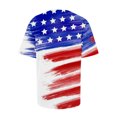 thumbnail image 4 of T-Shirts d'Été pour Femmes Grande Taille en Liquidation, T-Shirts d'Été Décontractés à Col Rond à Manches Courtes, Imprimé Drapeau, Coupe Ajustée, Hauts Basiques, Tees, Blouses, T-Shirt à Col en V pour Femmes en Liquidation, 4 of 6