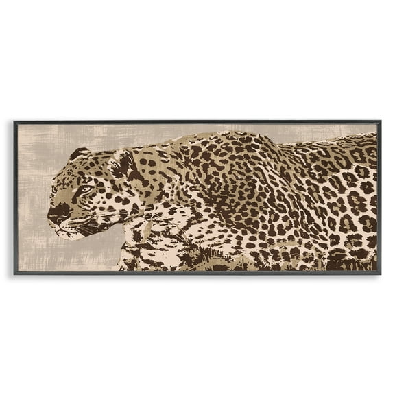 Stupell Industries Fierce Growling Cheetah Animals Painting Black Framed Art Print Wall Art, 24 x 10