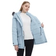 thumbnail image 4 of Wantdo Women's Plus Size Winter Padded Jacket Puffer Jacket Thicken Quilted Parka Jacket with Removable Hood Light Blue 4XB, 4 of 10