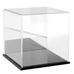12" W x 8" D x 8" H Plymor Clear Acrylic Display Case with Black Base 