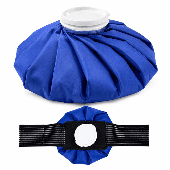 ZORVENA 11" Large Ice Bag Pack with Wrap for Injuries,Reusable Ice Packs,Effective Hot/Cold Therapy for Migraine,Shoulder,Neck,Knee Pain,No-Leak&Waterproof,Blue