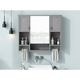 thumbnail image 6 of 35'' x 28'' Modern Wall Mounted Bathroom Storage Cabinet, Bathroom Wall Cabinet with Mirror, Medicine Cabinet with Towels Bar, 6 of 15