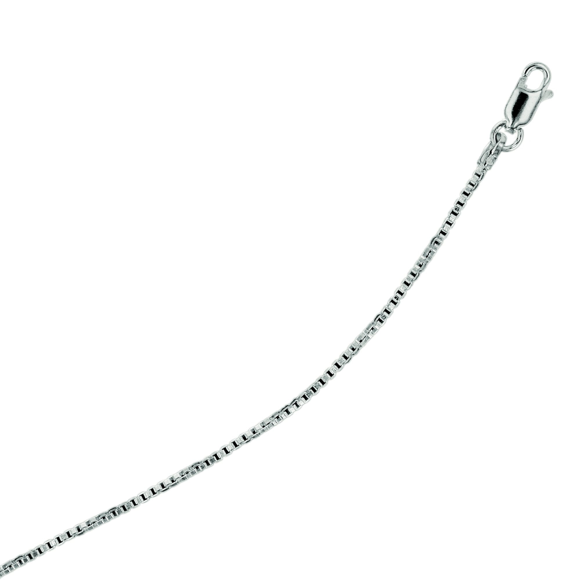 Sterling Silver .925 Box Necklace Chain 1.4mm 22' inches. Made in Italy