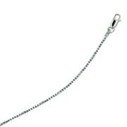 Sterling Silver .925 Box Necklace Chain 1.4mm 22" inches. Made in Italy
