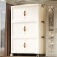 thumbnail image 3 of Caja de almacenamiento, armario de almacenamiento de doble puerta, armario de plástico plegable, caja de almacenamiento de ropa de estilo crema, armario para dormitorio de casa, 3 of 6
