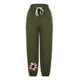 thumbnail image 4 of Fartey Cotton Linen American Flag Pants for Women Sunflower Graphic Patriotic Pants Drawstring Elastic Waist Casual Trousers with Pockets, 4 of 6