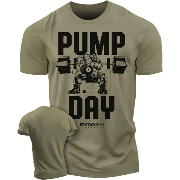 Gymish Pump Day Workout T-Shirt for Men – Funny Gym Shirt, Deadlift Lifting Tee, Men's Gym Shirts, Athletic Workout Clothes