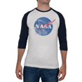 thumbnail image 1 of NASA Distressed Logo Mens Soft Raglan T Shirt, 1 of 1