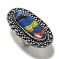 thumbnail image 2 of Natural Dicorich Glass Gemstone Handmade 925 Sterling Silver Ring Size 6, 2 of 2