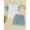 thumbnail image 3 of Bagilaanoe 2pcs Toddler Baby Boy Girl Shorts Set Short Sleeve Letter Embroidery T Shirt Tops + Shorts 3M 6M 12M 18M 24M 3T Kids Casual Summer Clothes, 3 of 8