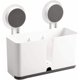 thumbnail image 1 of Soporte para cubiertos de cocina Organizador de fregadero Escurridor Soporte para utensilios colgantes con 2 ventosas Tazas, 1 of 5