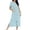 Light Blue-robes for women, variant on FNFYFH Women Zipper Robe Short Sleeve Long Bathrobe Full Length Housecoat with Pockets Soft Striped Nightgowns