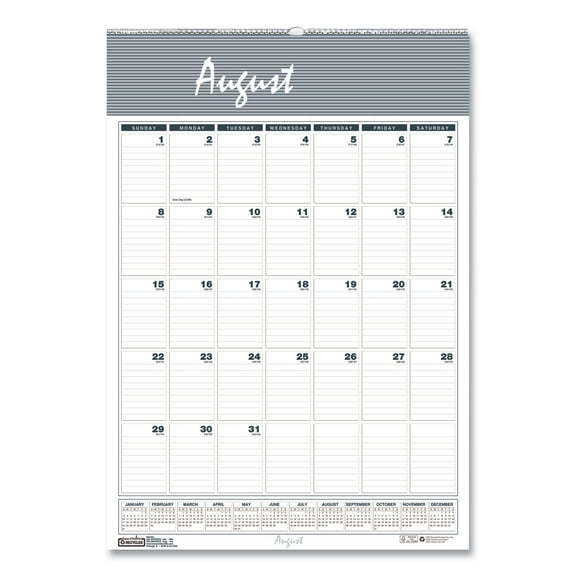 Bar Harbor Academic Wall Calendar, 12" x 17"